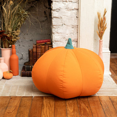 The Holiday Aisle® Pumpkin Pouf - Luxurious Ottoman For Fall & Halloween Décor