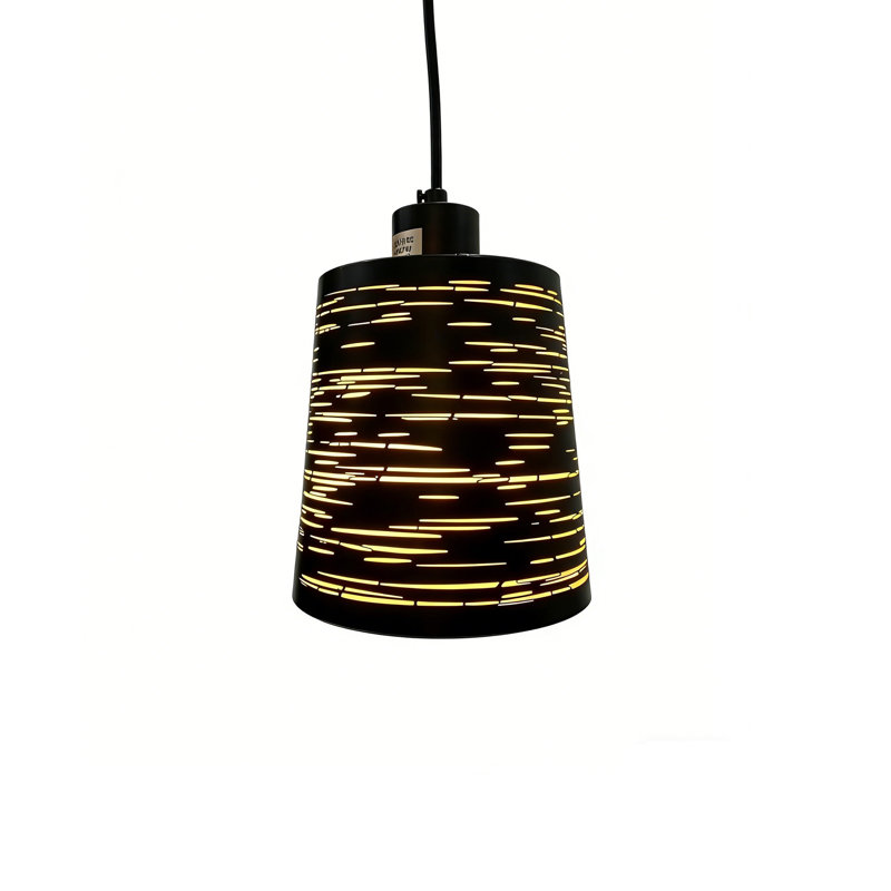 1-Light Black Metal Mesh Modern Pendant Light
