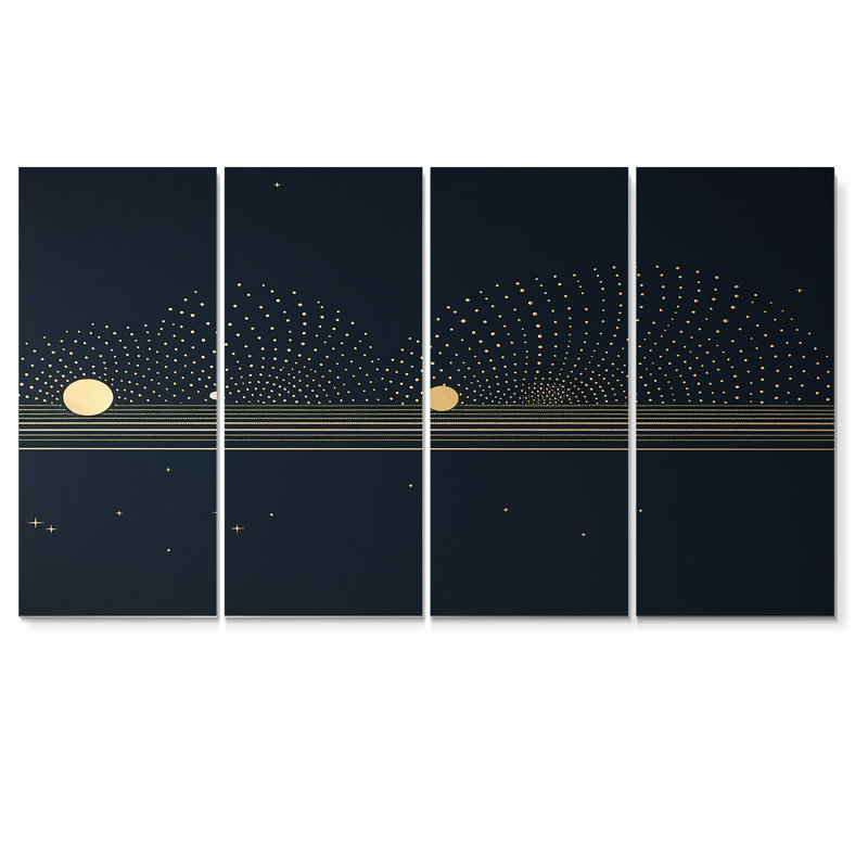 Sheffield - Minimalisme, paysage, art mural sur toile, 4 pièces, H 28 po x l 48 po