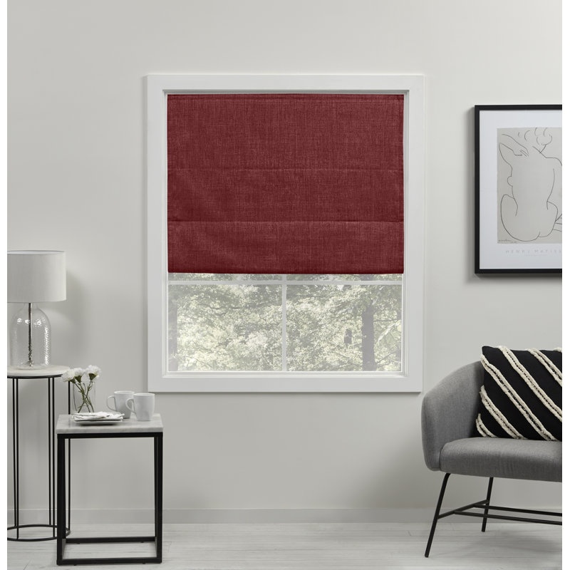 Store romain occultant 100% Exclusive Home Acadia, l 34 po x L 64 po, Rouge