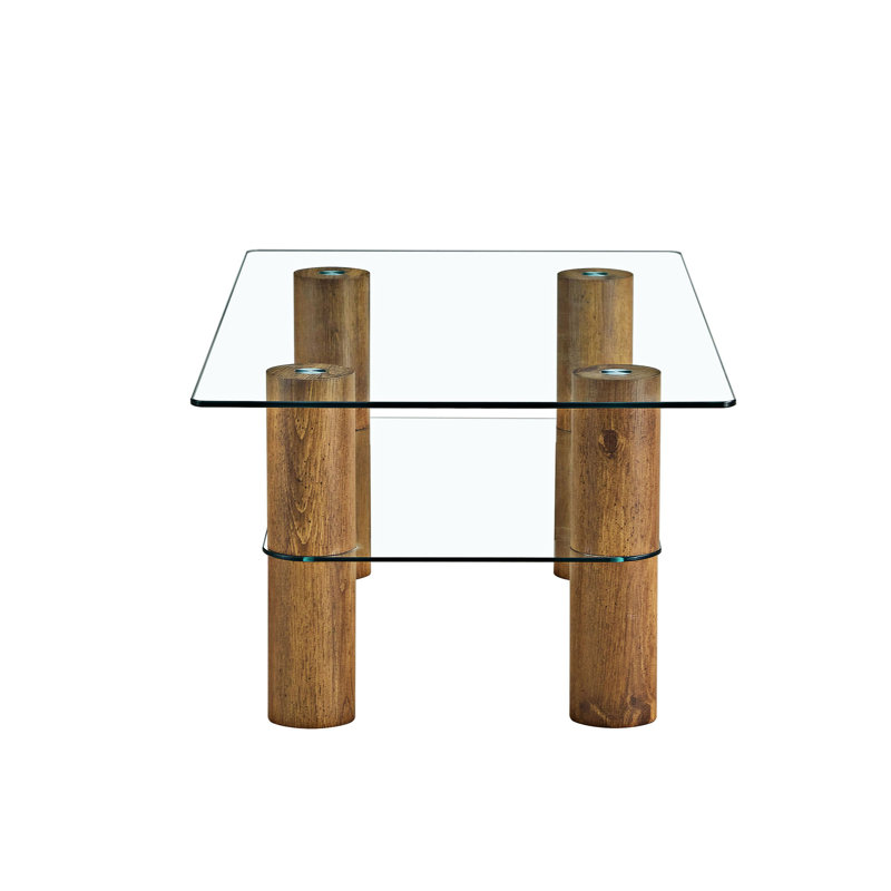 Makaiah Glass Single Coffee Table, Brown