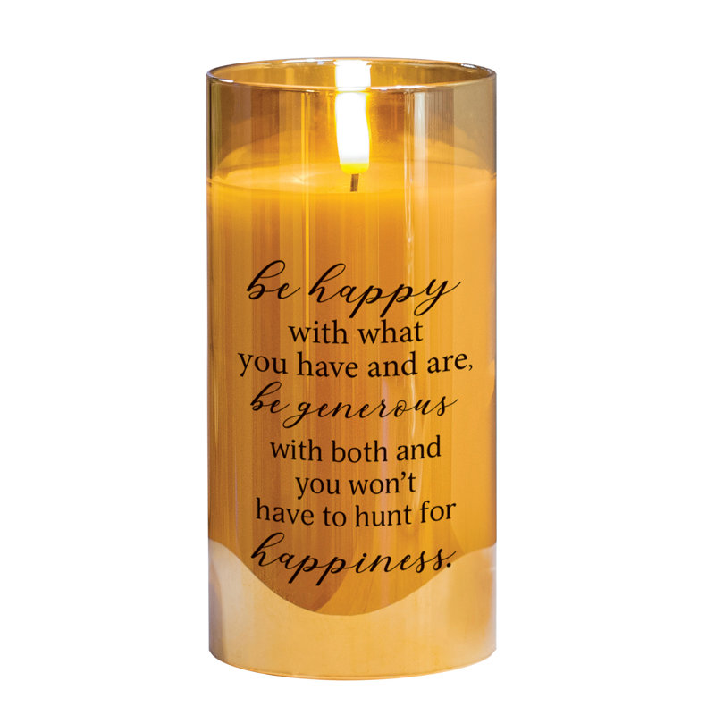 Flameless Jar Candle with Glass Holder