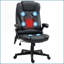 Fauteuil massant à 6 points de massage lombaire chauffant à 120 ° inclinable | Noir | Cuir PU