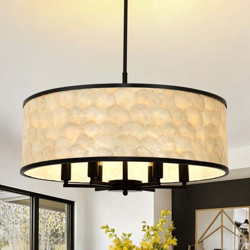 6 - Light Chandelier, Matte Black