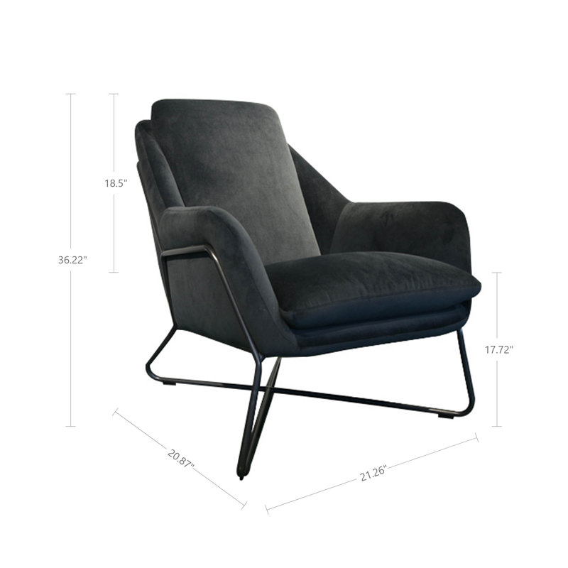 Affinity Upholstered Accent Chair, Dark Gray Velvet