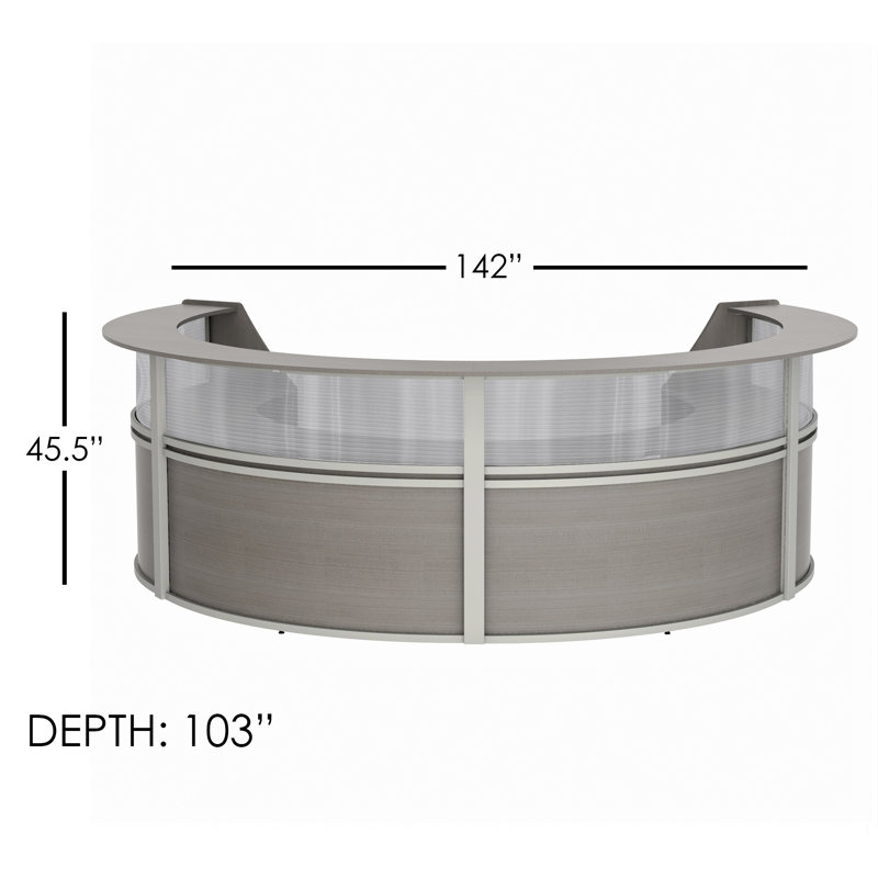 Pedraza U-Shaped Synthetic Laminate Reception Desk, Ash