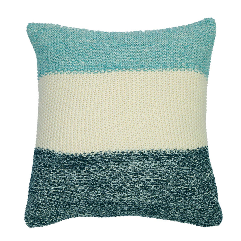 Marl Moss Stripe Striped 20" Throw Pillow, Navy/Natural/Beach Blue