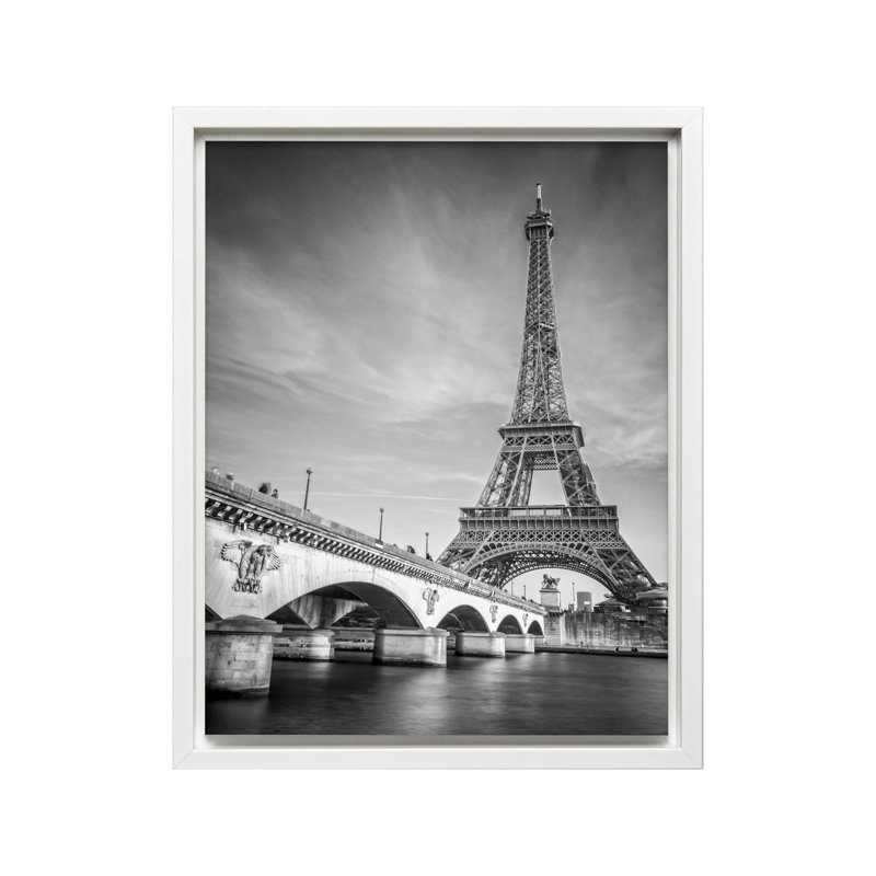 Tour Eiffel No3, Canvas, White Framed, 16"H x 20"W