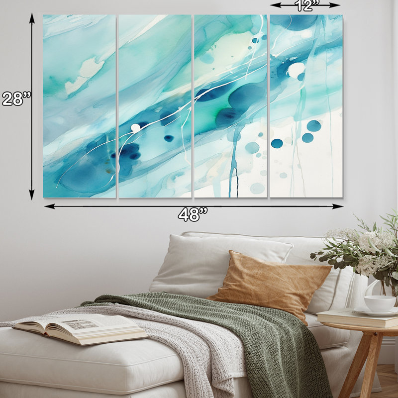 Turquoise Waves Impressions Of Infinity V 4 pièces