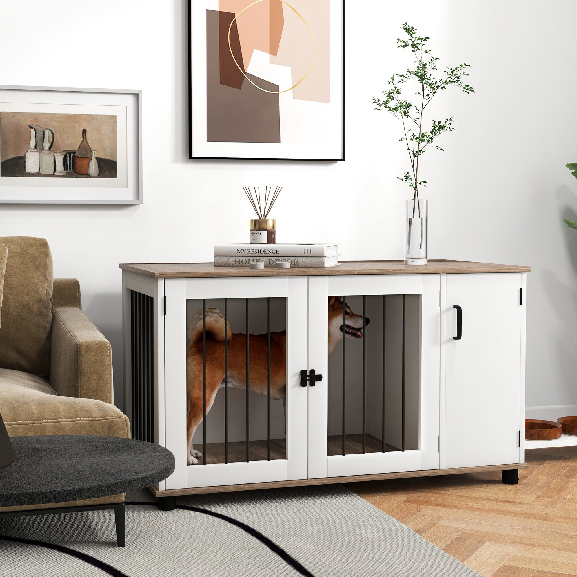 Photo inspiration: Compartmentalized Dog Crate Reference: Tucker Murphy Pet Dog Crate With Side Compartment And Double
