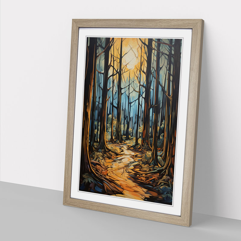 Forest Expressionism Art - Framed Print, Oak Framed, 64cm H x 46cm W