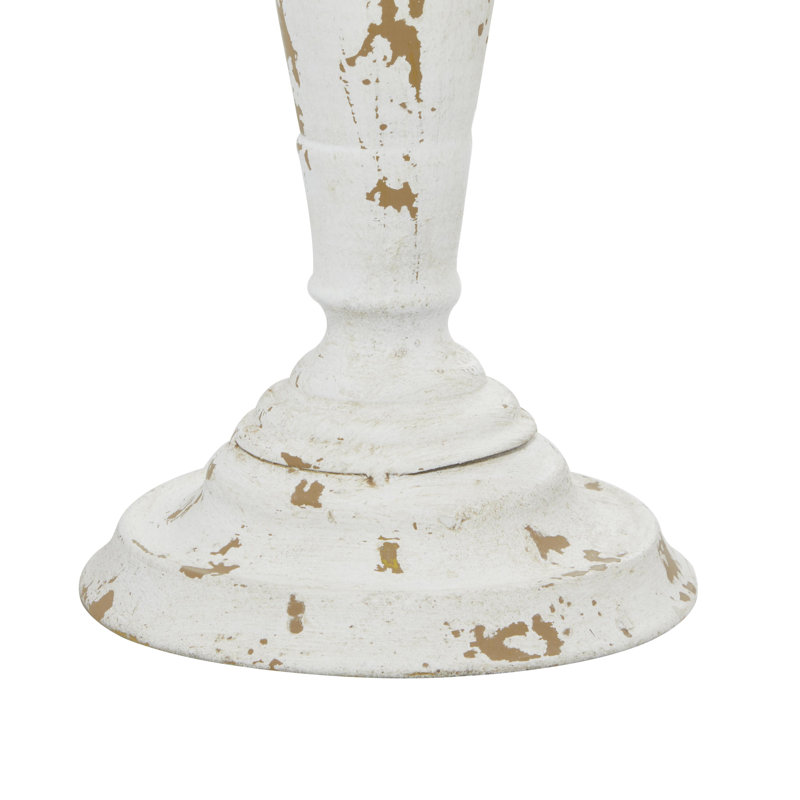 19'' H Metal Tabletop Candelabra, White