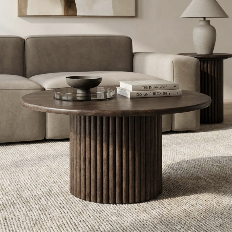 Auren Solid Wood Fluted Coffee Table
