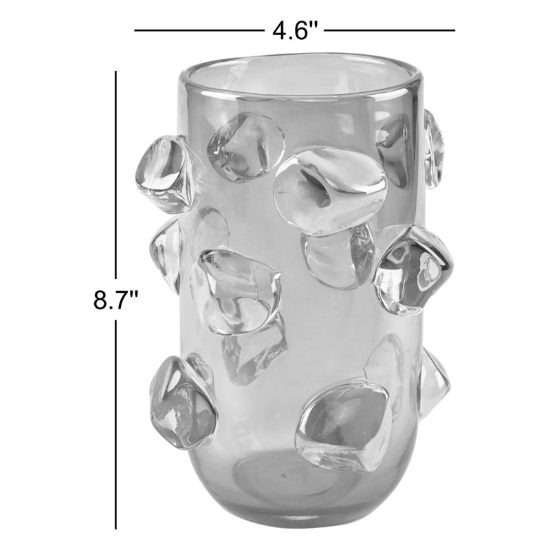 Handmade Glass Table Vase, Gray
