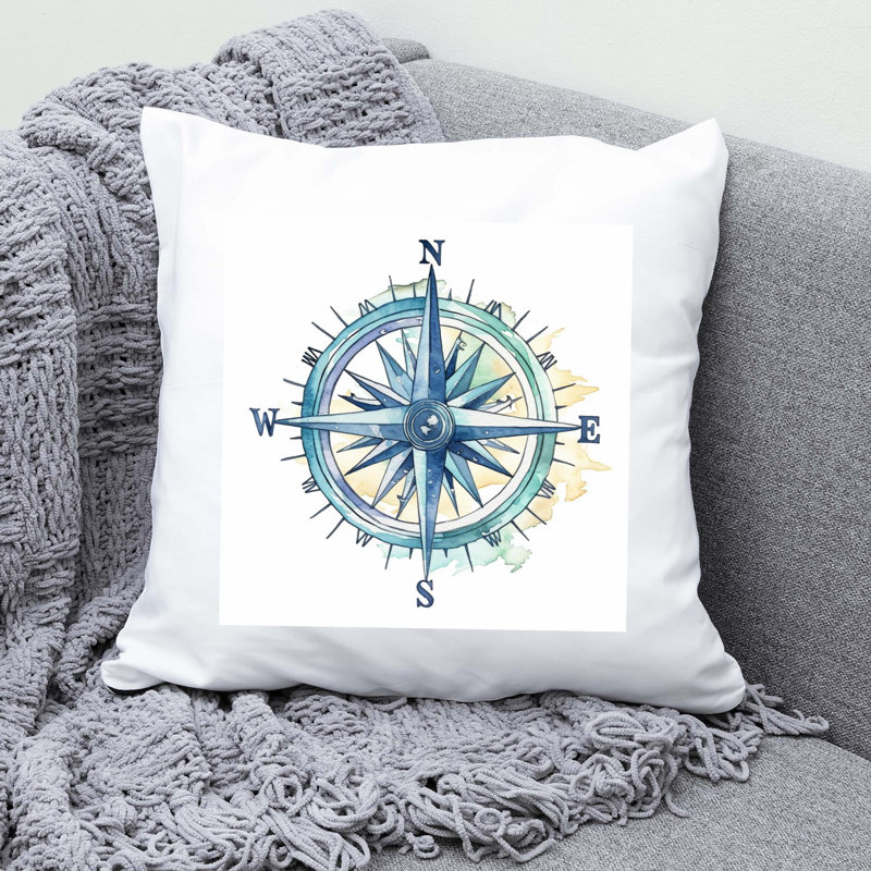 Polyester/Polyester Blend Reversible Throw Pillow, 14"H x 14"W