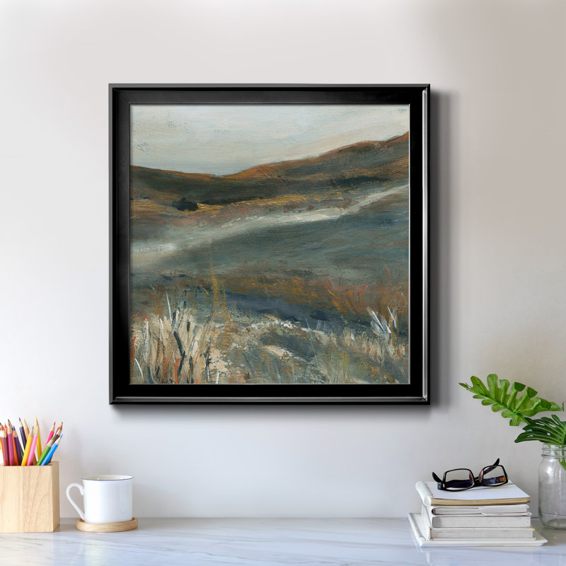 «Copper Dusk II», peinture sur toile encadrée, Toile avec cadre noir, H 17,5 po x l 17,5 po x P 1,5 po