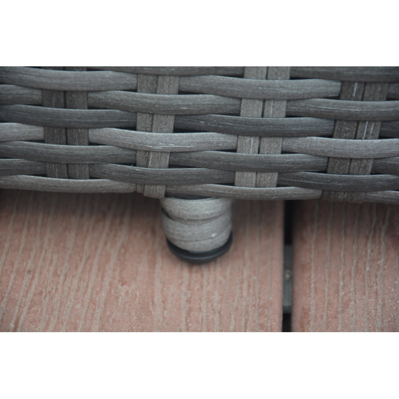 Ensemble de chaises longues inclinables 28,74 po Elberta avec coussins et table, Gris