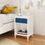 Table de chevet en bois 26,77 po de hauteur avec un tiroir et une tablette pour enfants, adultes, poignée bleu marine-654463411