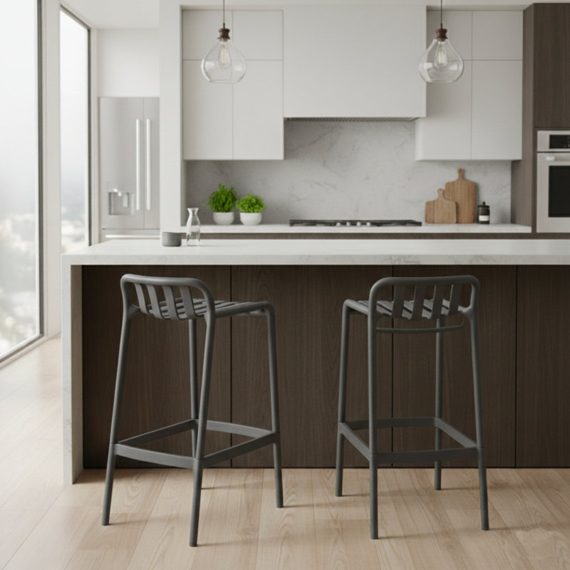Outdoor 77cm Bar Stool, Grey
