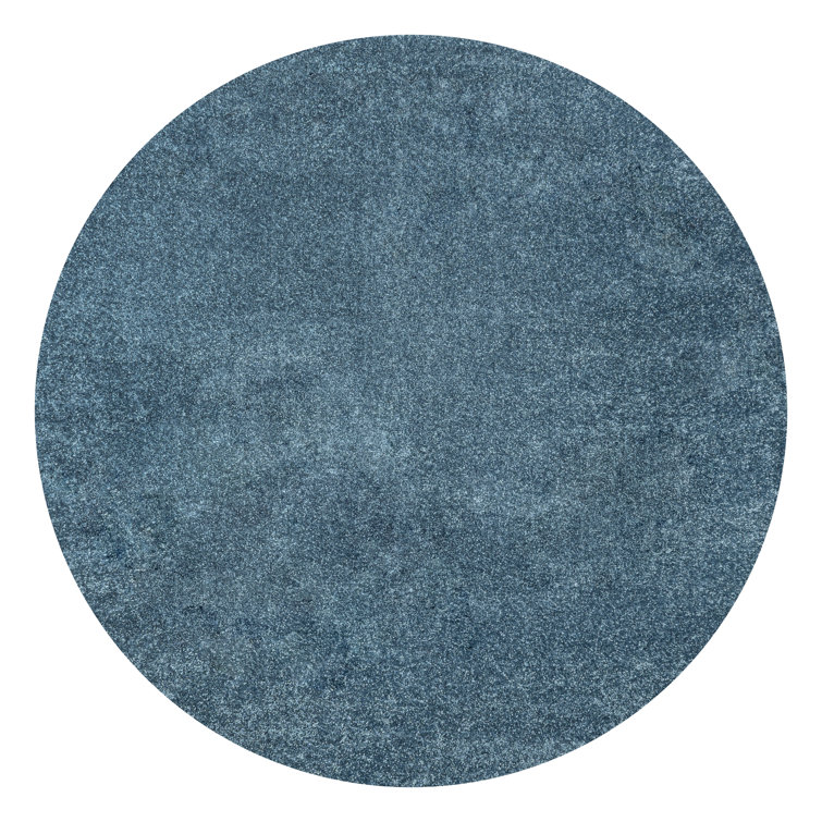 Asalah Solid Low-Pile Turquoise Rug