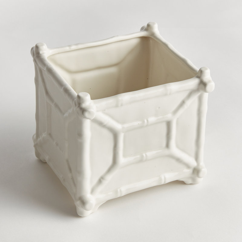Grand pot à cache-cache en céramique Bambus, H 7 po x l 7,25 po x P 7,25 po