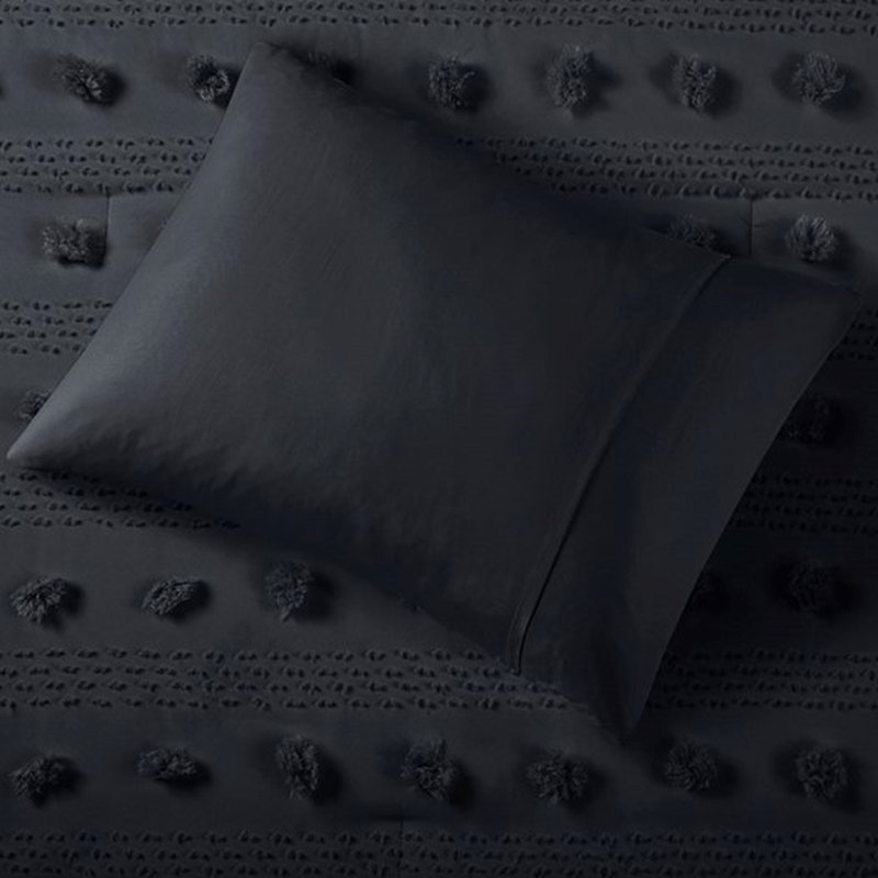 Édredon - Literie intérieure,, Noir, Édredon simple / simple TG + 1 taie décorative