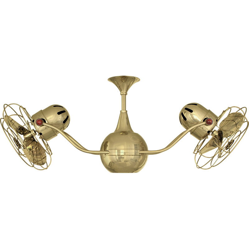 42" Vent Bettina 6  Blade Ceiling Fan, Polished Brass
