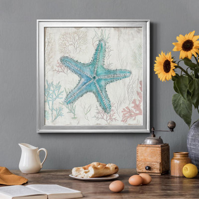Corail et coquille III - Peinture sur toile encadrée
