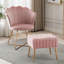 47cm Wide Rectangle Solid Colour Footstool Ottoman-1874078763