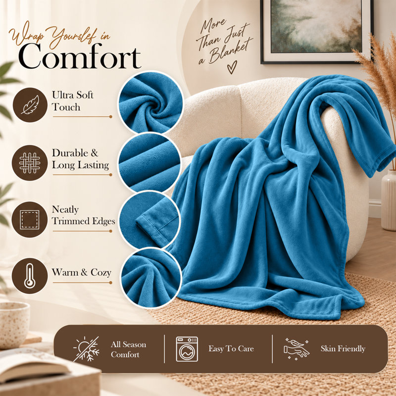 Imperial Homeware London Knitted Blanket, Super King, Teal