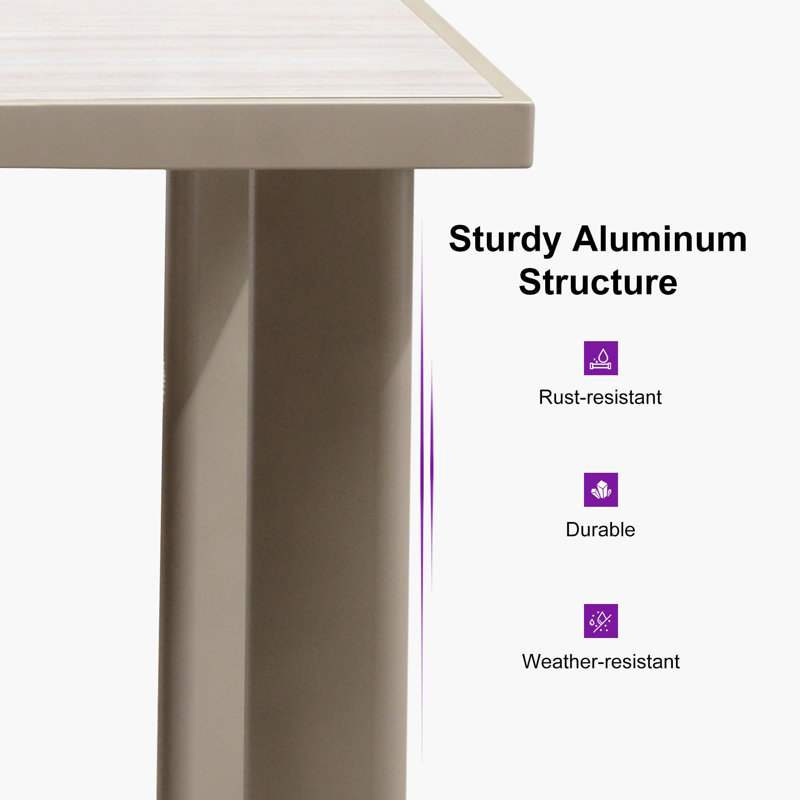  Ensemble de salle à manger 11 pièces pour patio et table rectangulaire en aluminium avec chaises et coussins pour la véranda