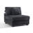 Upholstered Gray Faux Rabbit Fur Flannel Armless Chair with Pillow Back, Single Chair Module Part For Sectional Sofa-1643568152