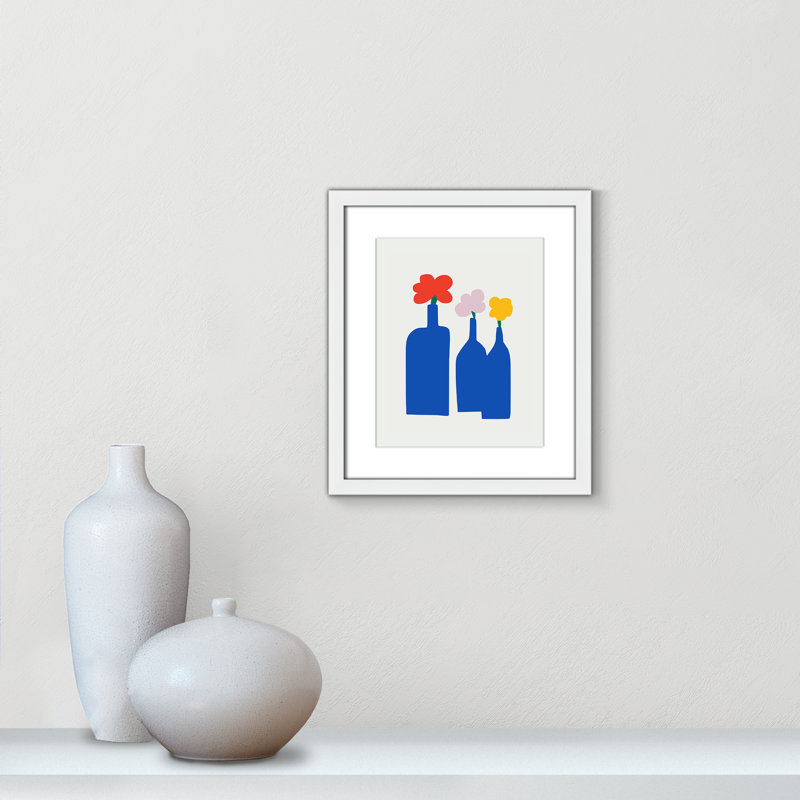 «Bold Blooms Trio Print» par Dean, Blanc satiné, Matted Print, L 13 po x H 15 po