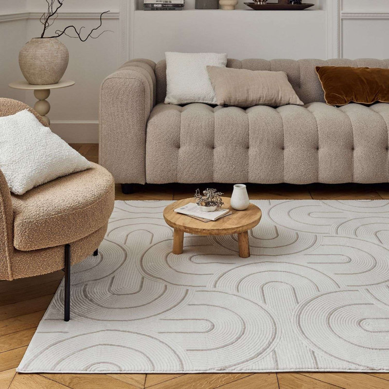 Carmel Modern Arc Cream/Beige Area Rug, Rectangle 240 x 340 cm