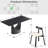 7-Piece Modern Rectangular Sintered Stone Dining Table Set With 6 Faux Leather Chairs-116240319-116240320-116240324