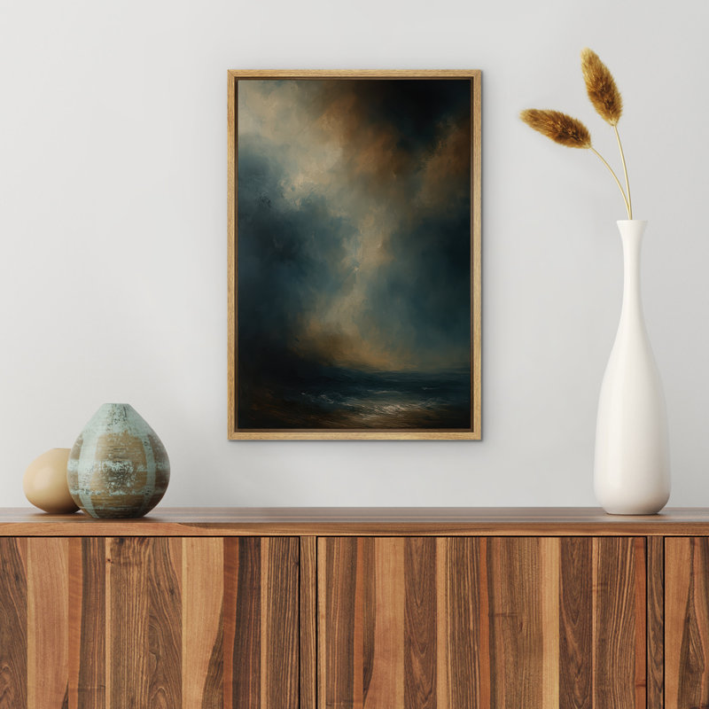 Reproduction d'art abstrait sur toile encadrée pour décoration intérieure moderne, Naturel, H 36 po x l 24 po