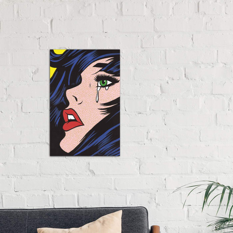 Green Eyes Crying Girl 1 Piece Wall Art on Canvas, 66.04 cm H x 45.72 cm W x 1.91 cm D, Wrapped Canvas