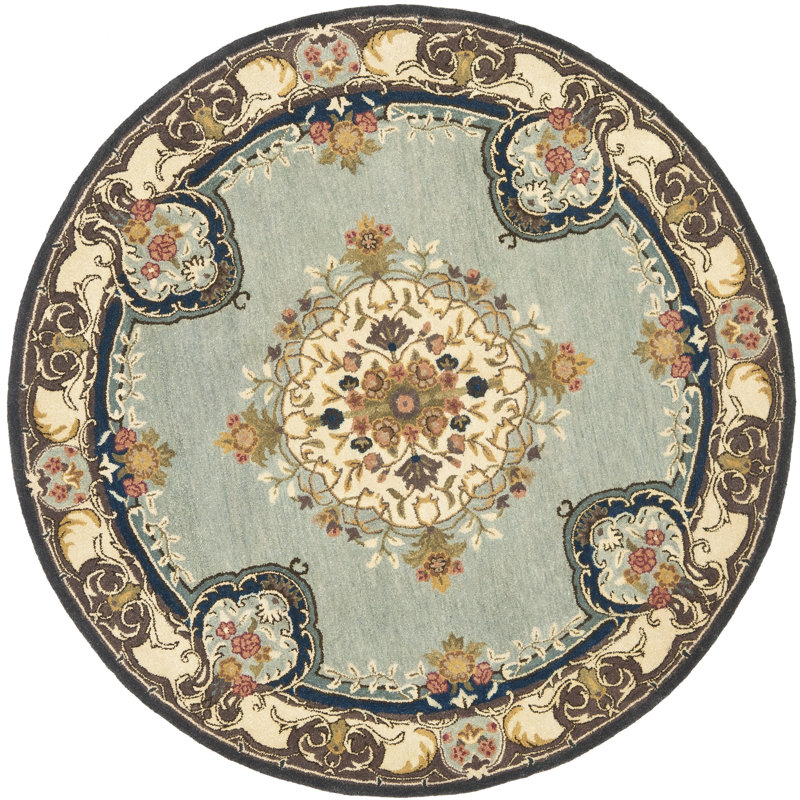 Molter Bergama Hand Tufted Wool Oriental Rug, Round 8'