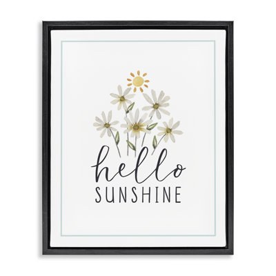«Hello Sunshine with Daisies Floater», art mural sur toile par Blue Chair Blessing