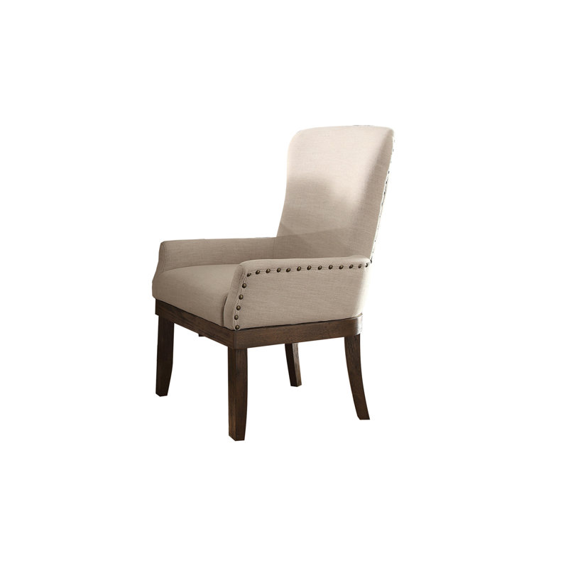 Fauteuil à oreilles rembourré en lin Trussville