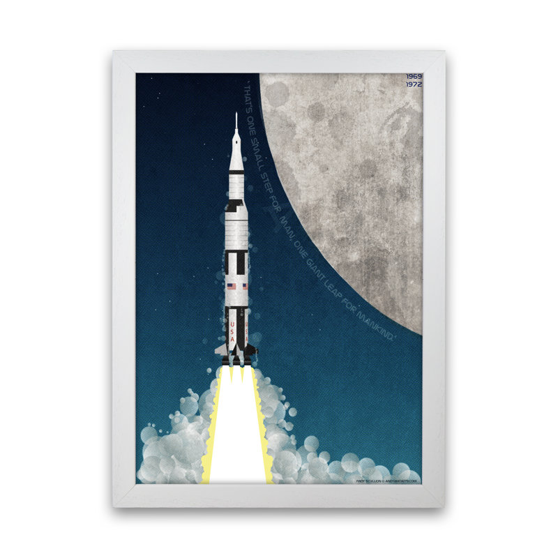 Apollo - Print, 42cm H x 30cm W x 3cm D, White Framed