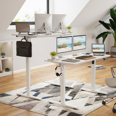 Bureau électrique debout avec hauteur ajustable et planche d'épissure pour le bureau à domicile, améliorant l'ergonomie et l'efficacité de l'espace.