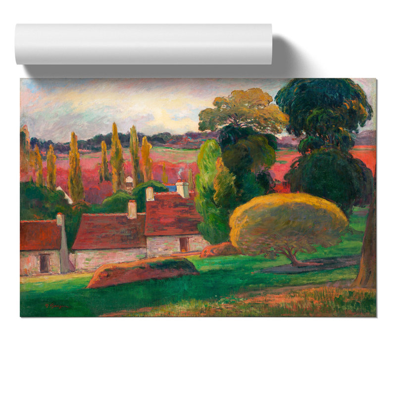 A Farm In Brittany by Paul Gauguin - No Frame Painting, 30cm H x 42cm W x 0.1cm D