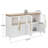 55" Sideboard Buffet Cabinet with 4 Glass Doors & Ample Storage for Dining Room & Kitchen-671777159