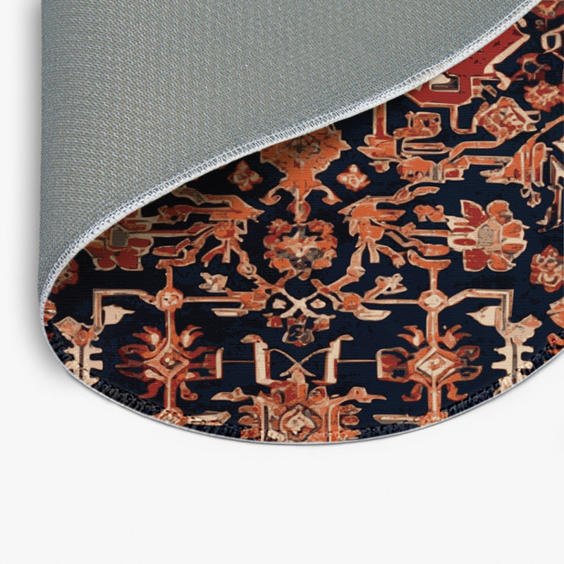 Tapis turc intérieur et extérieur brun, Rond 5 pi