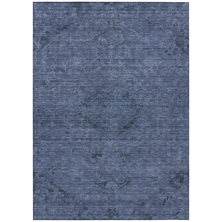 Machine Washable Indoor/Outdoor Segin ACN1111 Navy