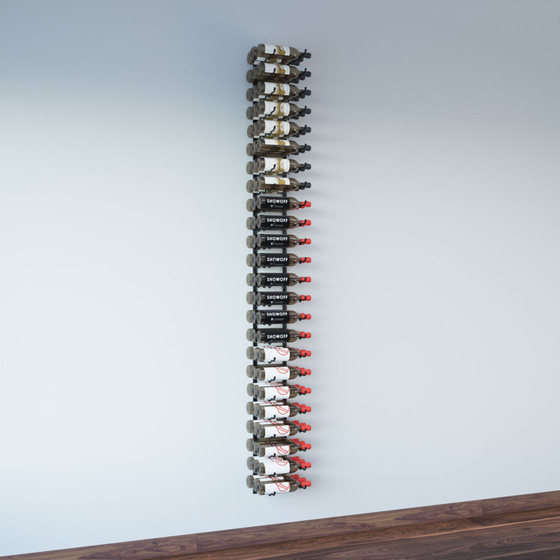 72 Bottle Wall Mounted Wine Bottle Rack, Matte Black