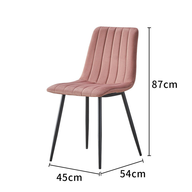 Upholstered Velvet Dining Chair, Pink/Yellow/Green/Turquoise