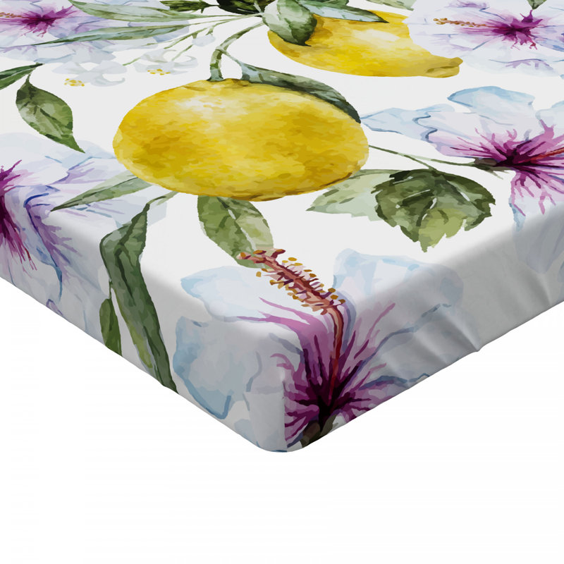 Microfiber Floral Fitted Sheet, Full Fitted Sheet