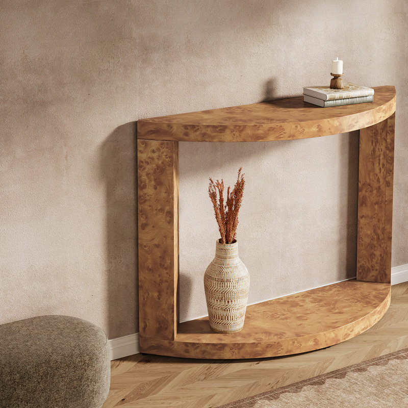 2-Tier Console Table for Living Room, 47.24" Modern Entryway Table for Foyer, Hallway, Brown